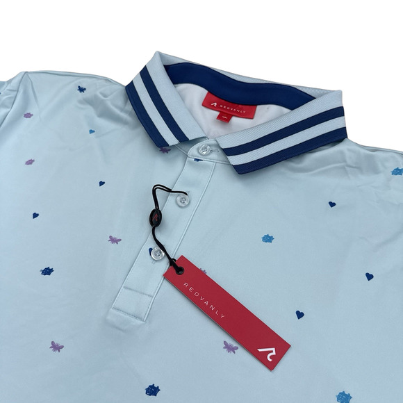 Redvanly Langham Performance Golf Polo Shirt Men’s M Breeze Blue R2415 NWT - Picture 8 of 12
